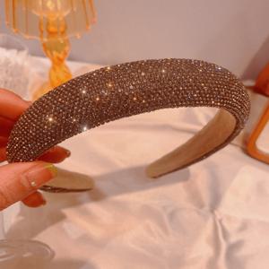 TEMU 여성을위한 라인 석 머리띠 패션 라인 석 머리 밴드 반짝 이는 머리띠 헤어 후프 파티 헤어 액세서리