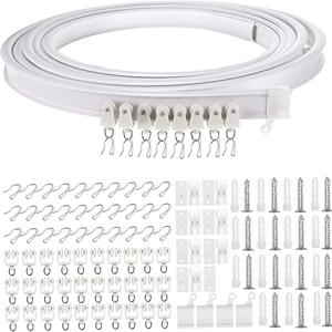 TEMU 130개 유연한 천장 커튼 트랙 세트, 5m - 홈 데코용 클래식 화이트 마감, 방 분할 및 RV에 완벽