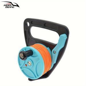 TEMU 엄지 스토퍼가 있는 고시인성 스쿠버 다이빙 릴 - 46m 리트랙터블 라인, 손가락 스풀 & 핸들, 동굴 탐사, 카약 앵커, 스피어 낚시 & SMB용