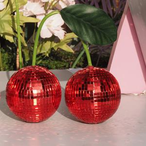 TEMU 벽 및 홈 장식용 디스코 체리, 벽에 걸 수 있는 레드 핑크 과일 디스코 볼, 파티 디스코 볼 테이블 바 웨딩 장식 디자인