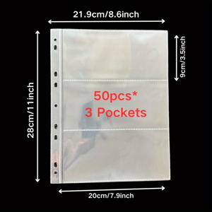 TEMU 고급 10페이지 멀티 포켓 보물 앨범 루스리프 세트 - 모든 바인더에 적합, 수집가의 선택, 고화질, 수집용 카드, 명함, 기념품을 위한 다용도 보관, 최신 수집품 보호 슬리브