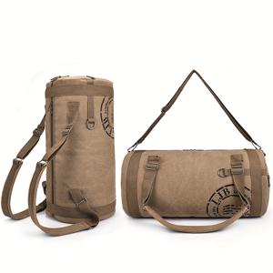 TEMU 대용량 헤비듀티 캔버스 더플백 - 멀티포켓 원통형 짐, 스포츠 & 여행 백팩, 조절 가능한 스트랩, 베이지/탄색, 손세탁 가능, 내구성 있는 캐리온 캐리어, 농구, 축구, 수영 훈련용 (없음)