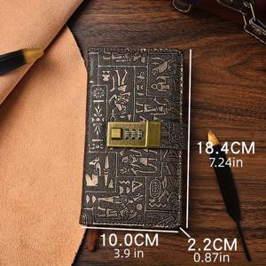 TEMU 1개 빈티지 비밀번호 노트북과 잠금 코딩 잠금장치, 작업 및 공부 일기장 200페이지|일기장