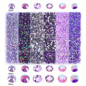 TEMU 네일 아트용 라인스톤 20000개 - 살롱 네일에 이상적! 네일 장식을 위한 플랫 백 보석, 3mm 및 4mm 사이즈로 제공.