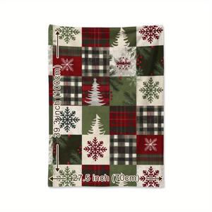 TEMU 빈티지 레드 버팔로 체크 & 눈송이 디자인의 포근한 크리스마스 담요 - 낮잠, 캠핑, 여행, 홈 데코용 부드럽고 따뜻한 플란넬 스로우 - 완벽한 휴일 선물