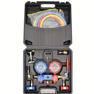 TEMU 마이스타이거 AC 냉각 시스템 진단 도구 키트 R410A/R22/R134a/R404A 이중 매니폴드 압력 게이지 세트 - 고강도 HVAC 냉매 테스터, 에어컨 수리 및 유지보수용, 주거/상업용 시스템 호환