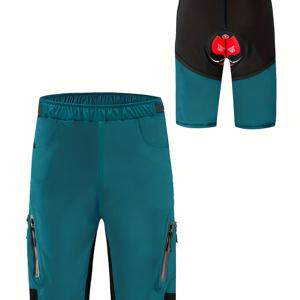 TEMU WOSAWE 남성용 마운틴 바이크 사이클링 반바지 - 빠른 건조, 통기성, 조절 가능한 허리밴드 및 포켓, 가벼운 & 편안한 산악 자전거 타기, 사이클링 액세서리, 야외 스포츠 의류, 슬림한 스포티 디자인, 내구성 있는 스포츠 웨어