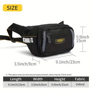 TEMU 1개 두꺼운 전기공 도구 허리 가방, 다목적 옥스포드 천 와이드 밴드 유지보수 공구 가방, 옥스포드 천