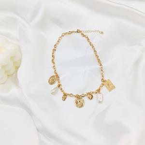 TEMU 1pc 빈티지 철 체인 초상화 로즈 구리 메달 목걸이, 여성용 보석