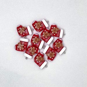 TEMU 10개 세트 레진 크리스마스 진저브레드 펜던트, DIY 액세서리 제작에 적합, 귀걸이, 목걸이, 가방 장식용