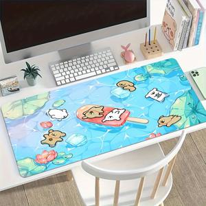 TEMU 귀여운 강아지 패턴 게이밍 마우스 패드 1개 - 세탁 가능, 미끄럼 방지 고무 책상 매트, 사무실 및 e스포츠용 두꺼운 표면과 사랑스러운 만화 개 디자인, 애완동물 애호가를 위한 완벽한 선물, 미끄럼 방지 작업 공간 | 만화 개 테마 | 폴리에스터 섬유 패드, 데스크용 마우스 패드