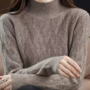 TEMU 여성용 우아한 하이넥 스웨터 - 부드럽고 두꺼운 단색, 긴 소매, 루즈핏, 가을/겨울 캐주얼부터 포멀웨어까지 완벽한 스웨터 드레스