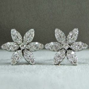 TEMU 1쌍 READKISS 여성용 우아한 플로랄 스터드 귀걸이 - 반짝이는 합성 지르코니아 꽃 디자인, 니켈 프리 구리, 파티, 데이트 및 캐주얼 의상에 완벽, 데이 선물, 귀여운 귀걸이