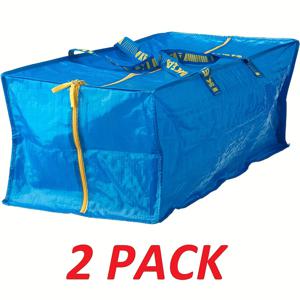 TEMU 팩 안 팩, 보관용 가방 세트 2개/헤비 듀티 캐리어 백, 초대형 캐리어 백, 재사용 가능한 플라스틱 캐리어 핸드백, 의류 수납 용기, 휴대용 공급 상자, 이케아와 호환 가능