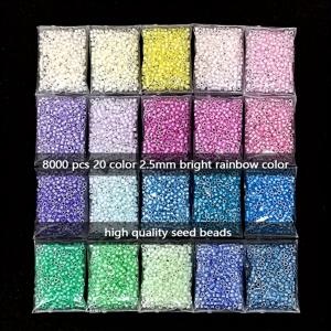 TEMU 8000 델리카 비즈, 20팩 100g 유니콘 2.5mm DB 비즈, 팔찌, 귀걸이, 발찌용 루즈 비즈, 엄마, 친구, 크리스마스 선물