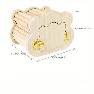 TEMU 아늑한 나무 햄스터 은신처 - 기니피그, 쥐 및 생쥐를 위한 작은 애완동물 보호소 & 놀이집