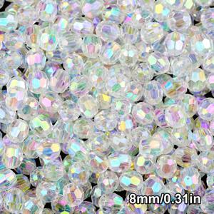 TEMU 6/8/10mm 200/400/800개 화이트 투명 면 처리된 오벌 아크릴 AB 컬러 루스 비즈, DIY 핸드메이드 팔찌 목걸이 귀걸이 헤어 액세서리 신발 장식 의류 소품 장식용 비즈