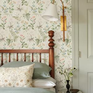 TEMU 미국 스타일 컨트리 플로럴 벽지, 거실, 침실, 기숙사용, 여학생 방 빈티지 배경 벽지, 전원 장식 벽화 및 스티커.