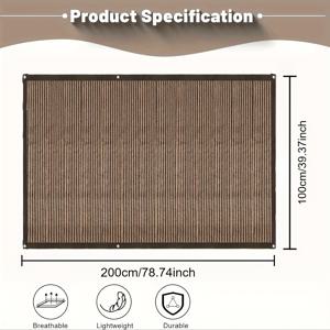 TEMU 1개 헤비듀티 프라이버시 펜스 스크린 - 찢어짐 방지 브라운 HDPE 선 쉐이드 네트, 그로멧 포함, 풀, 발코니 및 야외용 반투명 디자인 - 쉬운 설치 야외 차양 장벽 (내구성 커버)