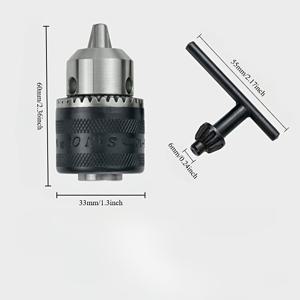 TEMU 퀵 체인지 비트 어댑터가 특징된 Promaster 다용도 메탈 드릴 척 2개 세트. 전기 전원 불필요, 공구 액세서리 키트 포함.