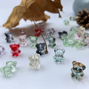 TEMU 30개입 16mm 투명 컬러 유리 곰돌이 비즈 (직선형 구멍) - 핸드메이드 애호가를 위한 목걸이, 팔찌, 귀걸이, 펜던트 제작에 이상적인 빈티지 스타일 제품입니다.