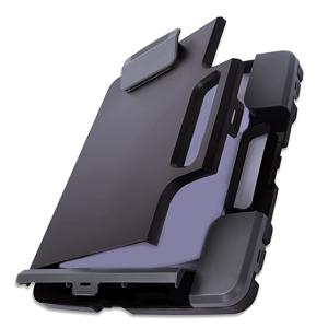 TEMU 휴대용 클립보드 (수납 기능 포함), 손잡이 달린 플라스틱 수납 클립보드, 강력 클립보드 폴더, 측면 개방형 클립보드 박스, A4 사이즈 사무용 필기 보드, 문구류 수납 상자, 14.5X12.1X1.75인치, 블랙