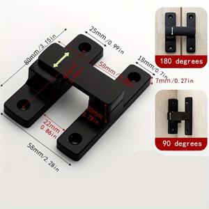 TEMU 고강도 아연 합금 야광 플립 도어 래치 세트, 농장문 보안 잠금장치, 90/180도 개방 - 블랙, 버튼 제어식 금속 볼트 잠금장치, 전기 불필요, 나무 울타리 및 문 보안에 적합.