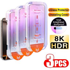 TEMU 아이폰 11부터 17 Pro Max까지 다양한 모델을 위한 완벽한 액정 보호 필름 3개 세트. Ultra HD 9H 강화 유리, Dynamic Island 호환, 간편한 부착, 스크래치 방지, 지문 방지 기능 제공