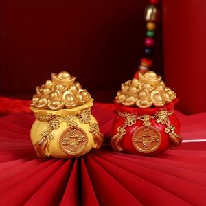 TEMU 2개 팩, 미니 축복 행운 가방 장식품, 돈과 부를 상징하며 책상 및 방 장식에 적합, 부활절, 생일 시즌, 어머니의 날 인사 선물로 적합