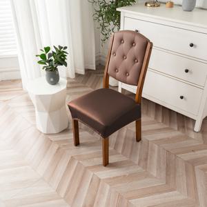 TEMU 6개 인조 가죽 PU 의자 커버 세트, 내마모성, 여름 식탁 및 의자 쿠션 보호에 이상적, 탈착식 및 세탁 가능, 가정 식탁 가구 장식 향상에 적합.|식탁의자커버