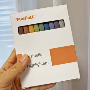 TEMU 지구 색상 빈티지 및 파스텔 색상의 10색 하이라이터 세트. 붕괴 방지 기능이 있는 부드러운 치즐 팁으로, 저널링 및 사무용품에 적합합니다.