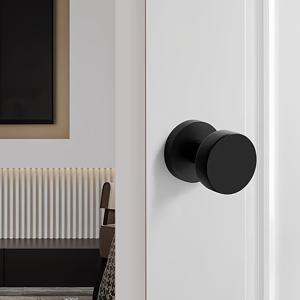 TEMU 단면 스테인리스 스틸 재질의 보이지 않는 도어 핸들. 검은색의 회전 방지 푸시 레버와 페인트 표면, 원형 디자인, 터치 및 리모컨 기능 탑재. 도어, 옷장 및 보관실에 적합.
