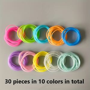 TEMU 30개 야광 무지개 실리콘 팔찌 - 콘서트, 클럽, 카니발, 생일, 결혼식, 총각 파티, 테일게이트 파티를 위한 멀티컬러 발광 파티 액세서리 - 전기 불필요, 깃털 없음, 크리스마스, 하누카에 이상적