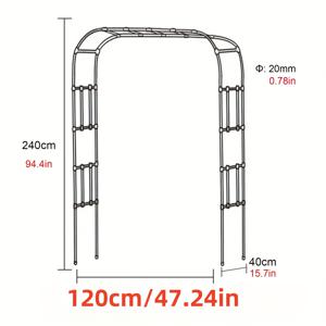 TEMU 야외용 헤비듀티 스틸 아치형 트렐리스 가제보 - 등반식물용 다중 사이즈 방수 정원 아치, PE 코팅 내식성 프레임, 장미, 담쟁이덩굴, 야외 파티오, 뒷마당용 조립형 (아치형 화분/정원 가제보)