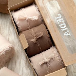 TEMU 3롤 우아한 커피 멀티컬러 연핑크 시폰 리본 선물 포장 부케 - 졸업 시즌, 추수감사절, 발렌타인데이, 이스터, 어머니날 파티 장식 핸드메이드 DIY 공예 데코, 크리스마스, 할로윈