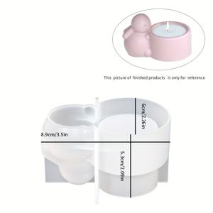 TEMU 1개 DTOHO 실리콘 캔들 홀더 몰드 - 귀여운 토끼 모양 이중 칸막이 디자인, 레진·석고·시멘트 주조용 DIY 공예 몰드, 홈 데스크 장식 및 선물 아이디어 (무독성, 재사용 가능)