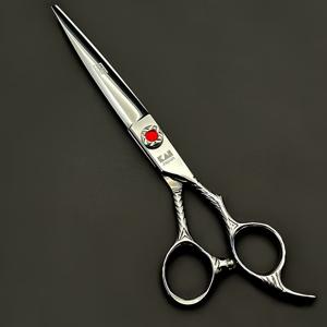 TEMU 소방관용 헤어커팅 가위, 전문 미용사 전용 7인치 플랫 가위, 대형 블레이드 헤어 커팅 가위, 사용할수록 날카로워지는 가위