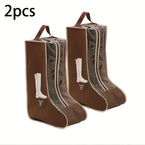 TEMU 2개 세트 핸들 장착 부트 보관 가방 - 투명 부트 보관 가방, 플랫 부츠, 앵클 부츠, 롱 부츠에 적합 - 여행용 신발 보관 가방, 가정용 부츠 및 신발 보관 가방, 집과 여행에 적합, 신발 정리용 걸이형 가방