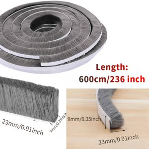 TEMU 열, 소음, 바람, 먼지 및 곤충로부터 절연을 제공하는 플라스틱 재질의 1미터 자가 점착 브러시 밀봉 스트립. 회색으로 236인치이며, 창문 밀봉 및 소음 틈막이를 위해 설계되었으며 에너지 사용량을 줄여줍니다.