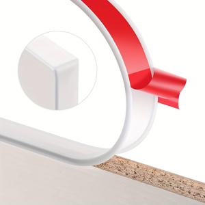 TEMU 10m U형 자체 접착 엣지 밴딩, 선반, 가구, 카운터탑용 유연한 TPE 코너 프로텍터 - 접착제 필요 없음, 설치 쉬움, 투명 및 빨간 경계, 카운터탑 보호 | U형 엣지 보더 | 자체 접착 설치, 가구, 선반 및 카운터탑용 엣지 프로텍터, 방 장식에 완벽함