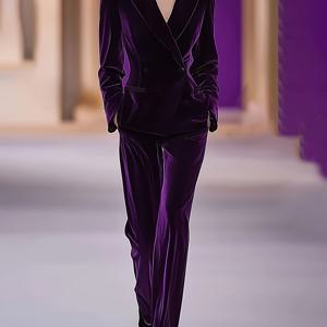 TEMU 부유를 유도하는 긴 바지가 포함된 우아한 출퇴근용 벨벳 슈트 세트