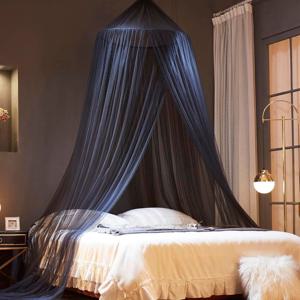 TEMU 대형 8.2피트 x 41피트 모기장 침대 캐노피 - 블랙 & 화이트 돔 천장 텐트, 모기 방지용 100% 폴리에스터 메쉬, 우아한 실내 장식, 스탠드 필요 없음, 모기 구충제