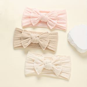 TEMU 귀여운 나비 장식이 달린 탄력 있는 헤어밴드 3개 세트 - 청소년용 부드럽고 편안한 머리띠, 혼합 파스텔 색상(핑크/베이지/화이트) - 일상 및 사진 촬영용 헤어 액세서리, 스크런치