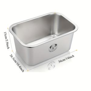 TEMU 대형견용 스테인리스 강아지 그릇 - 중대형 견종을 위한 고용량 메탈 사료 및 물그릇, 내구성 있는 녹 방지 디자인과 편안한 측면 설계, 쉬운 세척 가능