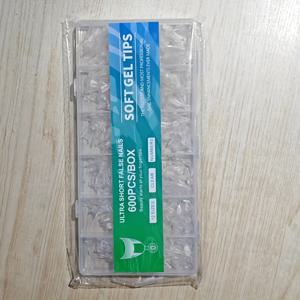 TEMU 600개 아몬드형 네일팁, 12가지 사이즈 투명 세미커버 소프트 젤 인조네일 - 아크릴 네일 연장용