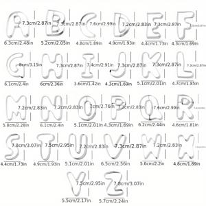 TEMU 대형 사이즈 26개 세트, 영어 알파벳 스테인리스 스틸 쿠키 몰드, 창의적인 쿠키 도구, 파인애플 몰드 야채 커터 수제 베이킹 도구