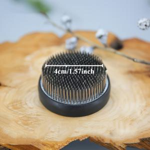 TEMU 스테인리스 스틸 꽃 포그 라운드 메탈 핀 홀더, 이케바나 및 꽃 장식용, DIY 공예 바구니 액세서리 - 머리핀, 바늘 및 작은 도구에 이상적, 꽃 장식 액세서리 | 현대적인 금속 디자인 | 튼튼한 금속 구조, 꽃 장식