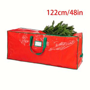 TEMU 1개 대형 헤비듀티 PVC 크리스마스 트리 보관백 지퍼포함 - 헤비듀티 플라스틱 트리 실내/야외 사용 가능, 설치 및 공간 절약형 휴일 트리 보관백, 트리 보관