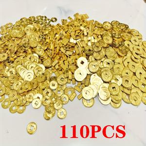 TEMU 40/80/110개 신기한 동전, 합금 재질, 금색, 중국어 문구 각인, 행운 아이템. 휴대폰 케이스, 휴대폰 케이스 장식, 홈 데코, 주얼리 액세서리에 적합