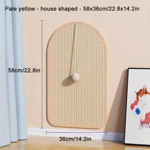 TEMU 튼튼한 황마 고양이 스크래칭 보드 - 장난감 고양이 공, 소파 발톱 보호 패드, 가구용 스크래치 방지 매트, 뒷면에 끈적이는 스티커 포함 - 어디든지 부착 가능.